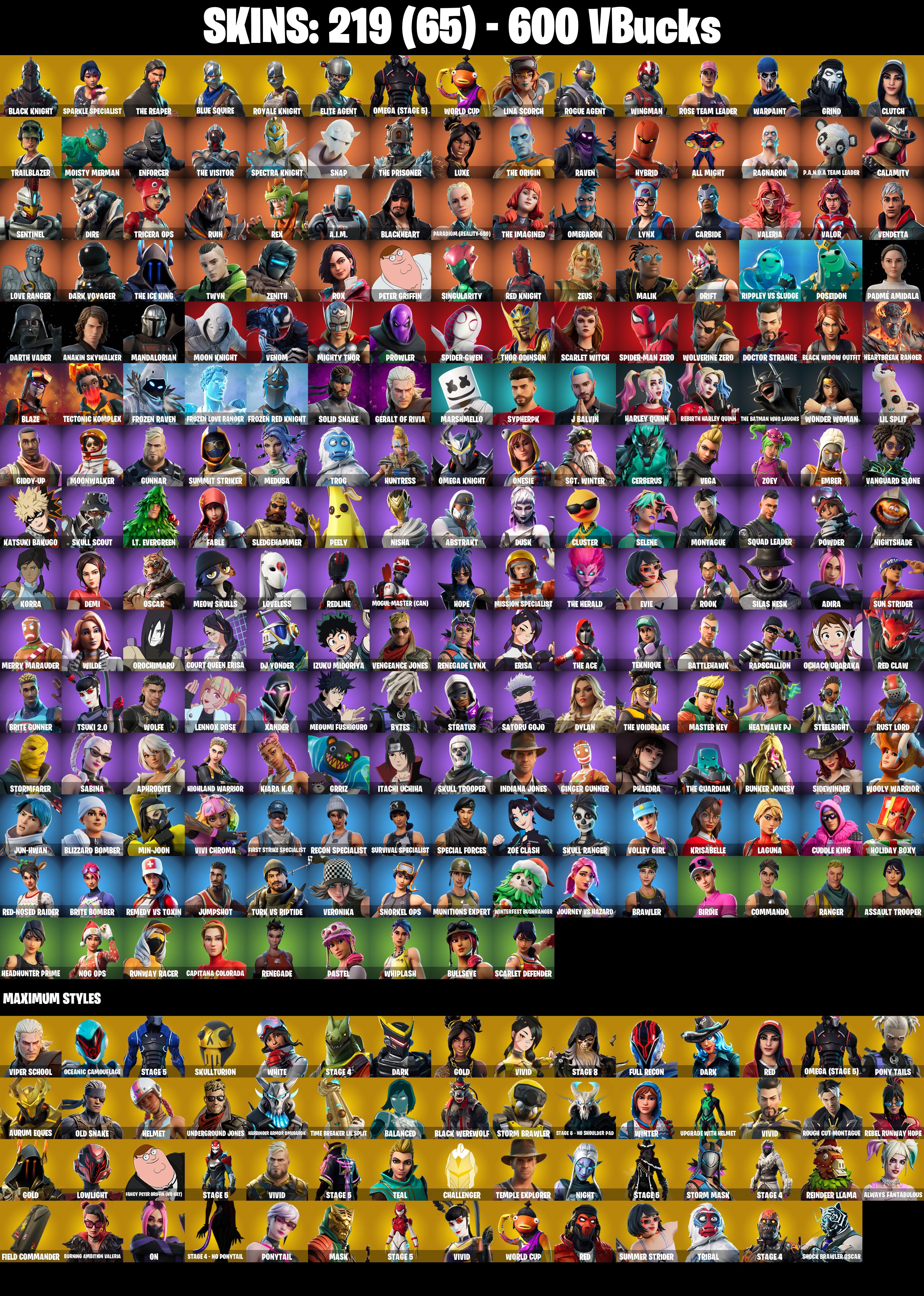 OG STW ✨ 219 SKINS ✨ Black Knight ✨ Sparkle Specialist ✨ The Reaper ✨ Blue Squire ✨ Royale Knight ✨ Elite Agent ✨ 600 VB (PC/PSN/XBOX) — image 2