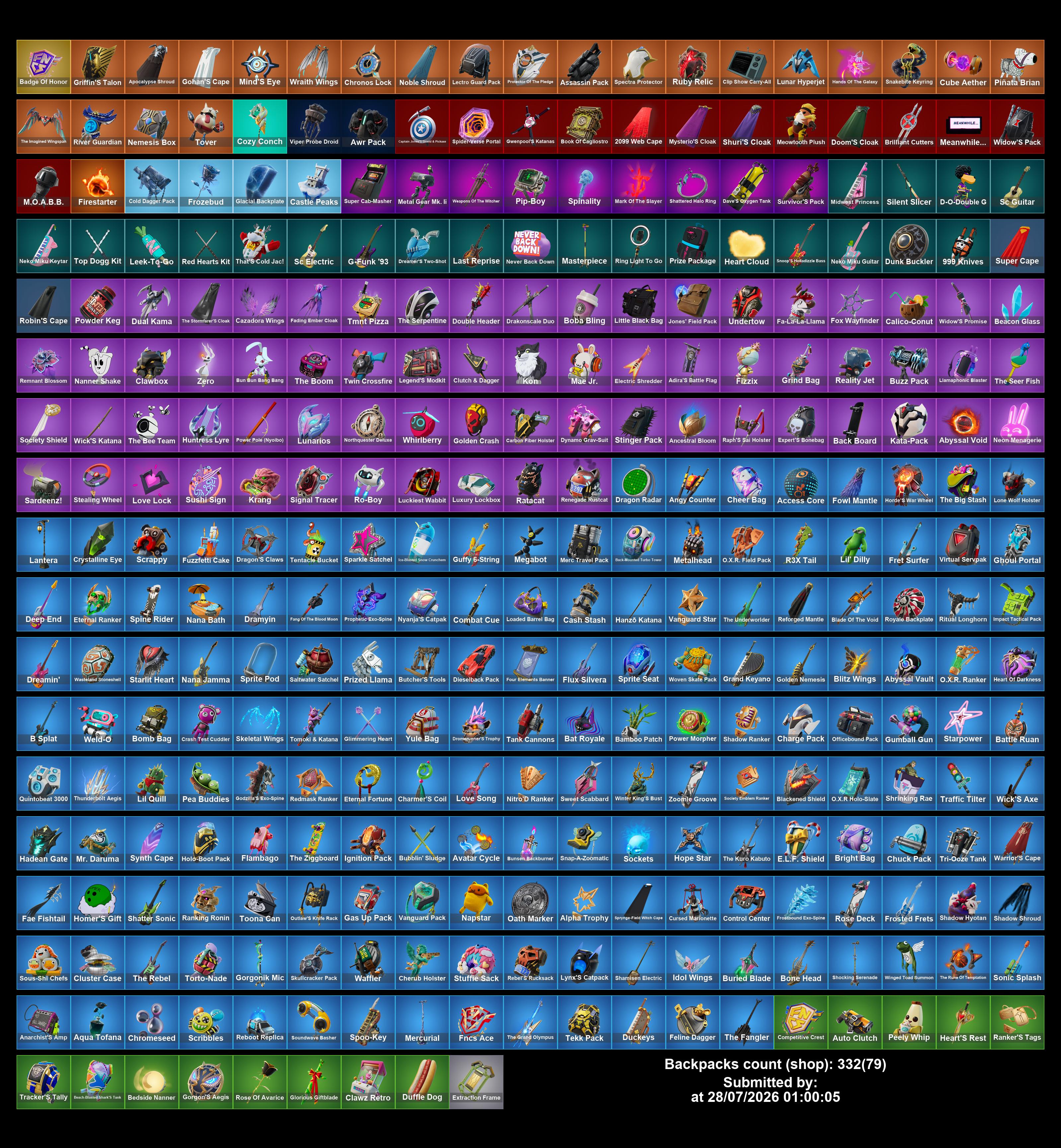 #SM6631[PC/PSN/XBOX] 296 skins | Renegade Raider | Aerial Assault Trooper | Vivi Chroma | Lina Scorch | Hades | Valeria | Son Goku | Malik | Son Gohan | The Imagined