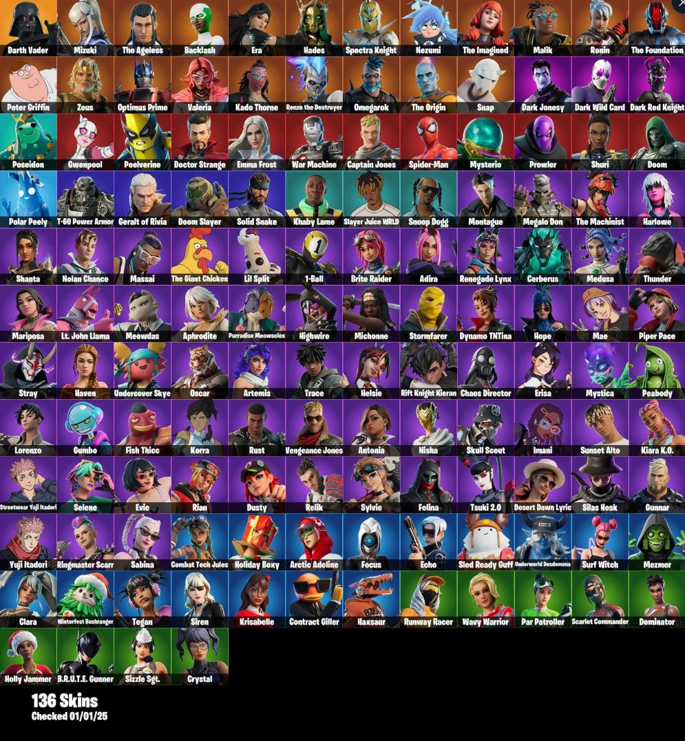 PARENTAL CONTROL ⸱ [PC/PSN/XBOX] 136 skins (39 MAX Styles) | MANY SWEATY SKINS ⸱ Echo + Backlash + Focus + Surf Witch + Par Patroller | Darth Vader + Spider-Man + Geralt of Rivia + Peter Griffin | Time Brella