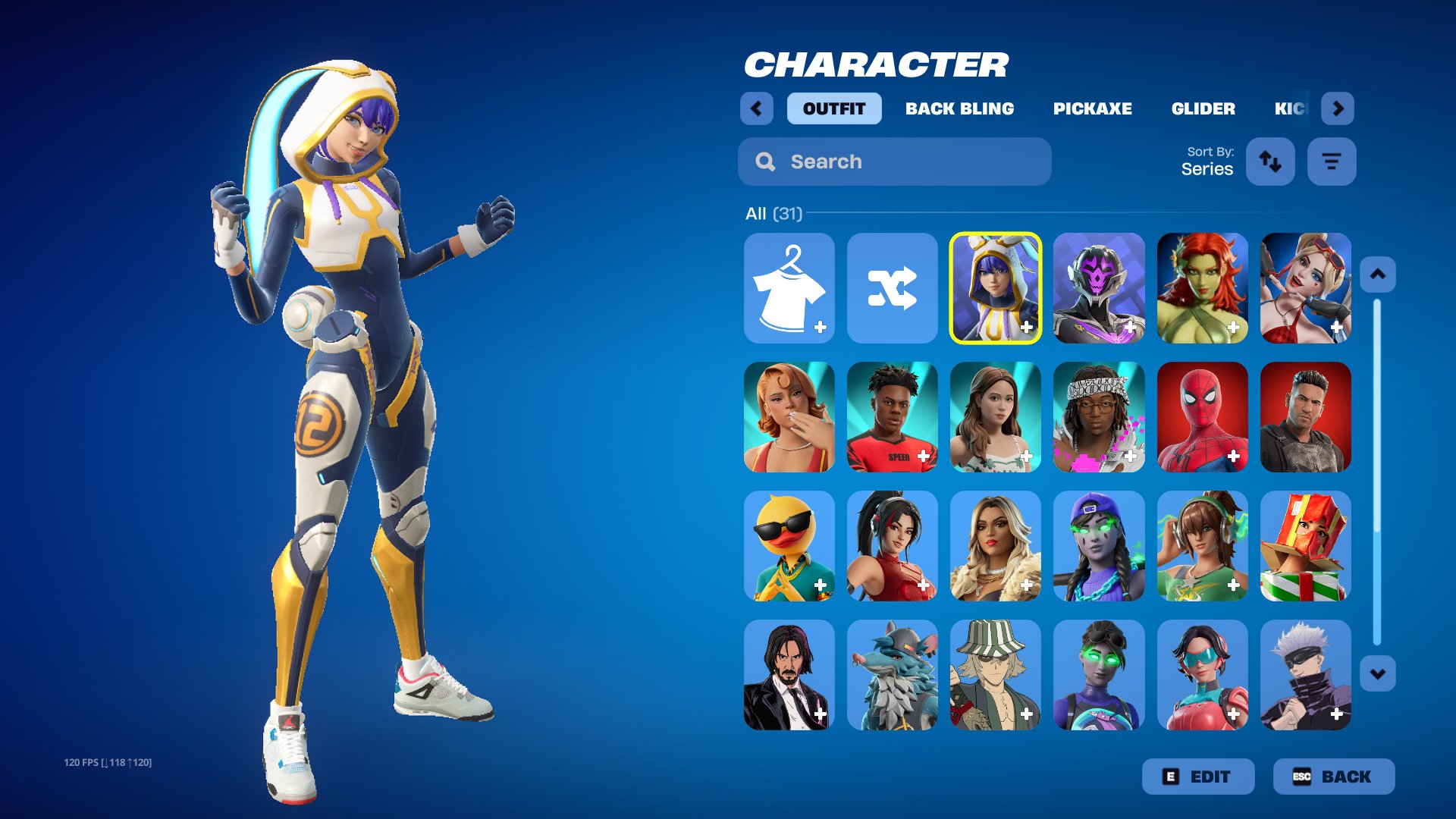 Fortnite ⸱ 31 Skins ⸱ Satoru Gojo ⸱ Summer Harley ⸱ Tom Holland