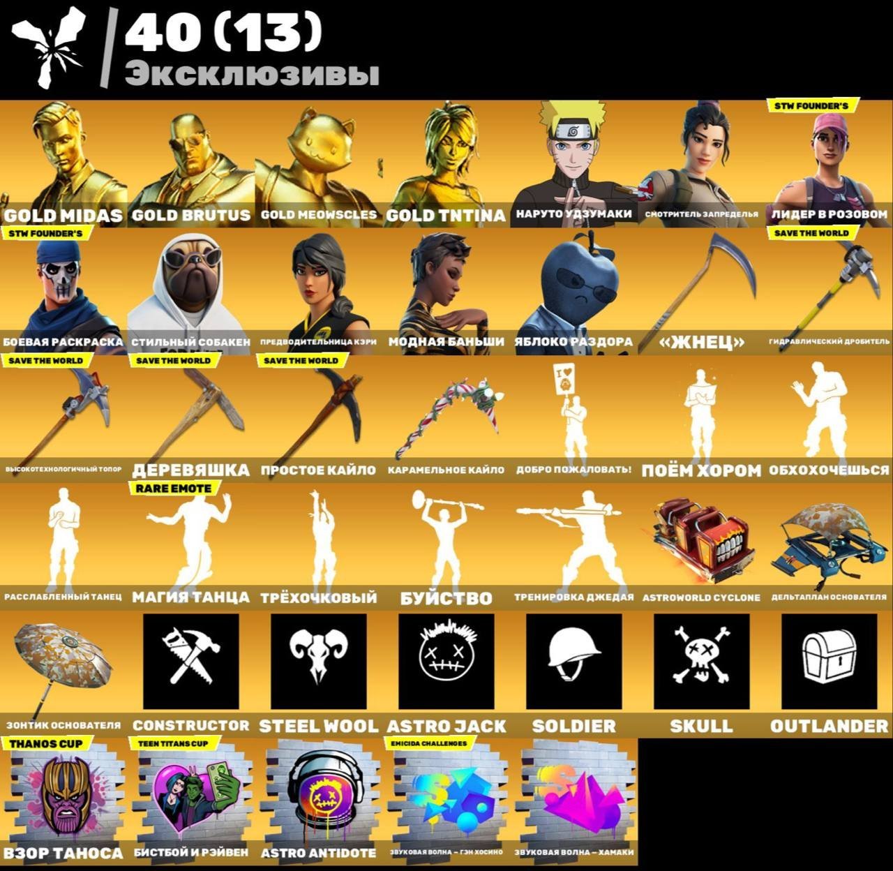 Fortnite ⸱ 296 Skins ⸱ Battle Royale