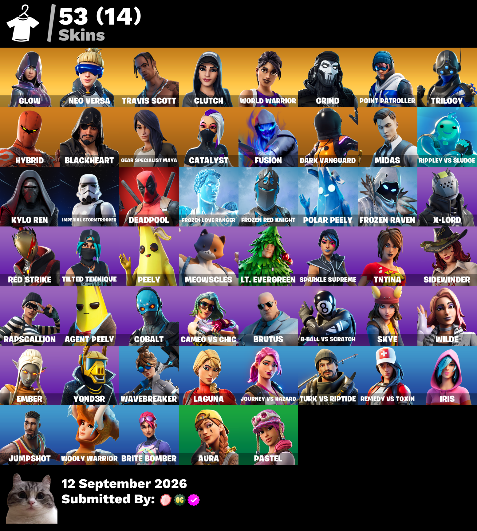 💫 [PC/PSN/XBOX] 53 skins 💜 Travis Scott 🎀 Merry Mint Axe ✨ Glow 🌌 Neo Versa 💛 Midas 🦋 Clutch 🌟 World Warrior ⚡ Grind 🎯 Point Patroller 🌸 Trilogy 🐉 Hybrid 🖤 Blackheart 💰 150 VB