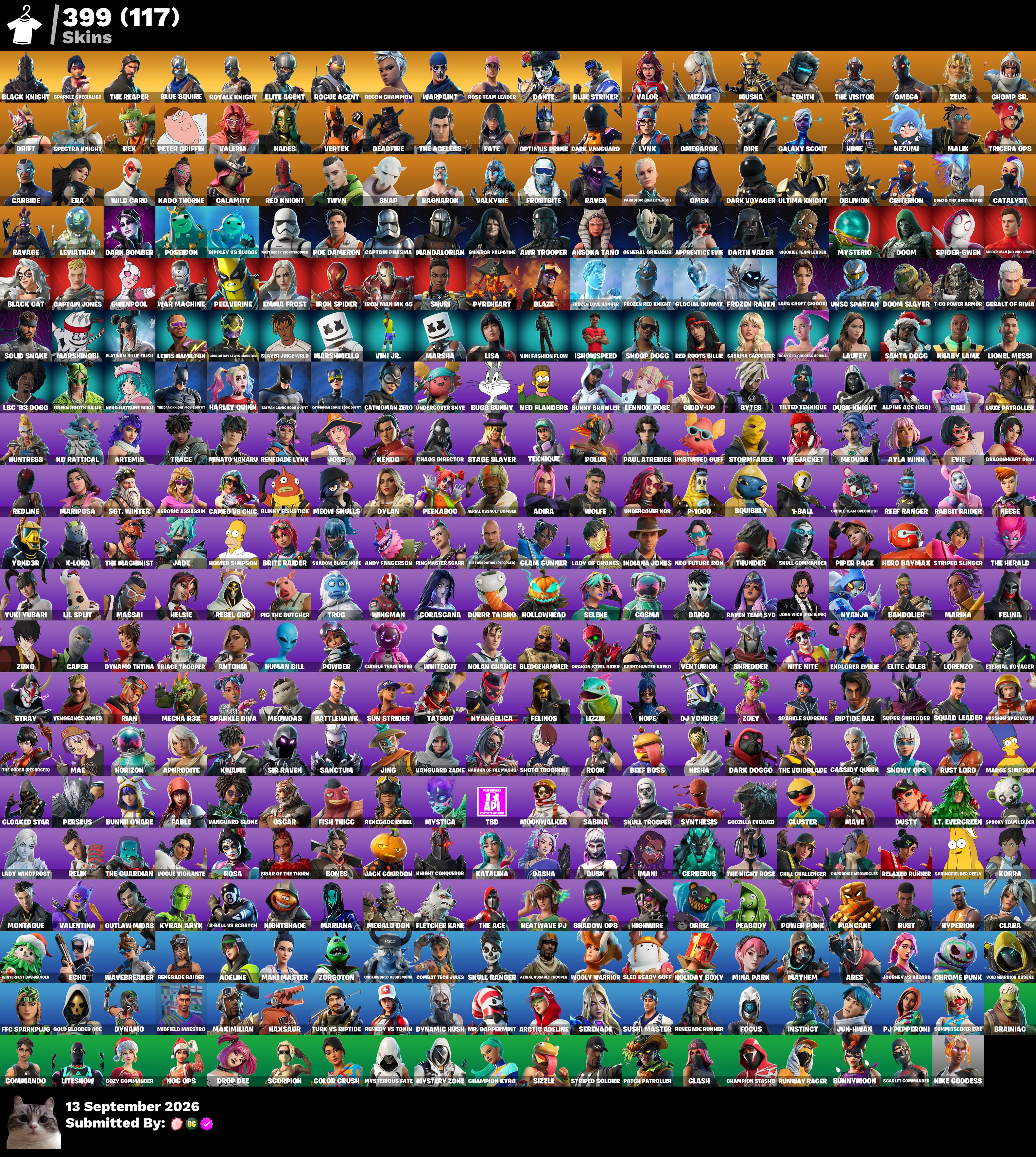 🪻 [PC/NINTENDO/IOS] 399 skins 🐉 OG STW 🍉 Renegade Raider 🦉 Aerial Assault Trooper 💜 Black Knight 🥥 Sparkle Specialist 🌀 The Reaper 🦩 Blue Squire 🍓 Royale Knight 💥 550 VB