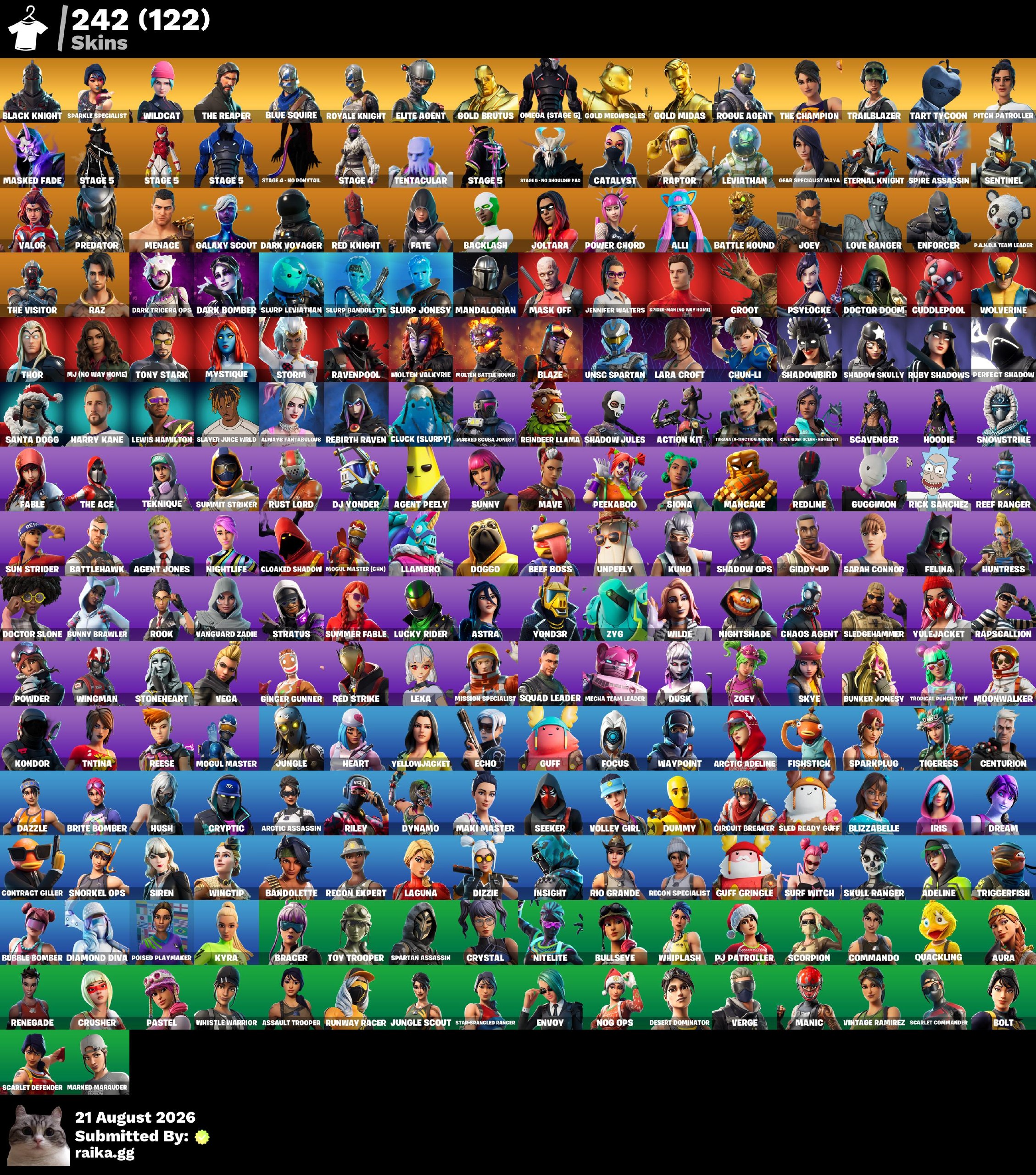 [PC/PSN/XBOX] | 242 Skins | Wildcat | Black Knight | Sparkle Specialist | Floss | The Reaper | Blue Squire | Elite Agent | Take The L | O4G