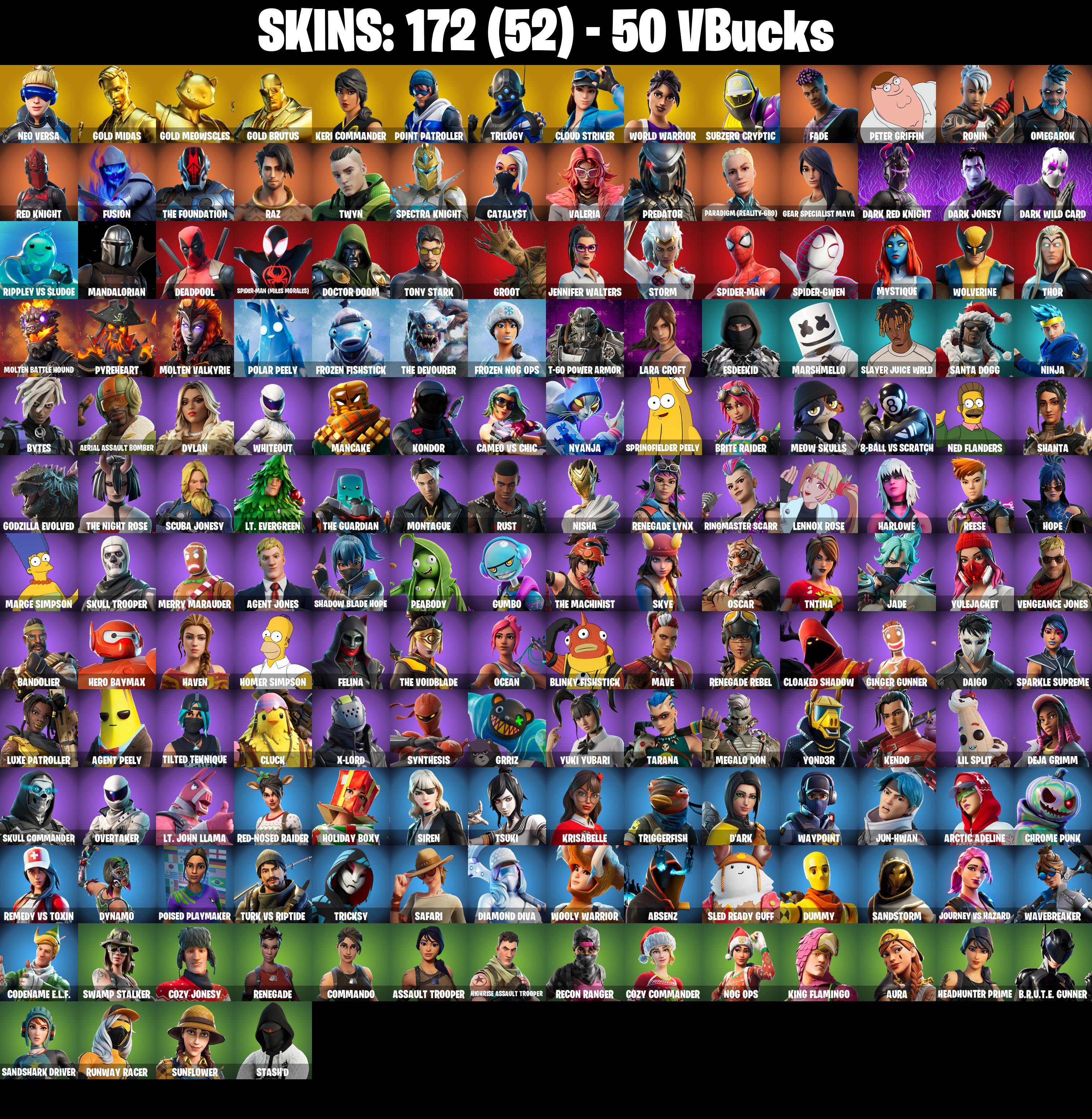 (PC/PSN/XBOX) 172 SKINS π Neo Versa π Gold Midas π Gold Meowscles π Gold Brutus π Keri Commander π Point Patroller π Trilogy π 50 V-Buck PARENTAL CONTROL β image 2