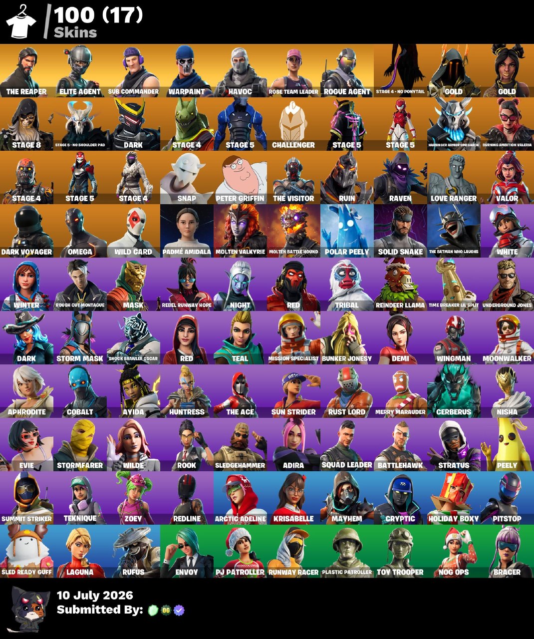 ❤️PC/PSN/XBOX❤️ 100 SKINS ❤️ OG STW ❤️ THE REAPER ❤️ TAKE THE L ❤️ ELITE AGENT ❤️ PADME AMIDALA ❤️ EVIE ❤️ DRIFT STAGE 5 ❤️ HYBRID STAGE 4 ❤️ CARBIDE STAGE 5 ❤️ OMEGA ❤️ PEELY ❤️ NOG OPS ❤️ LAGUNA — image 1