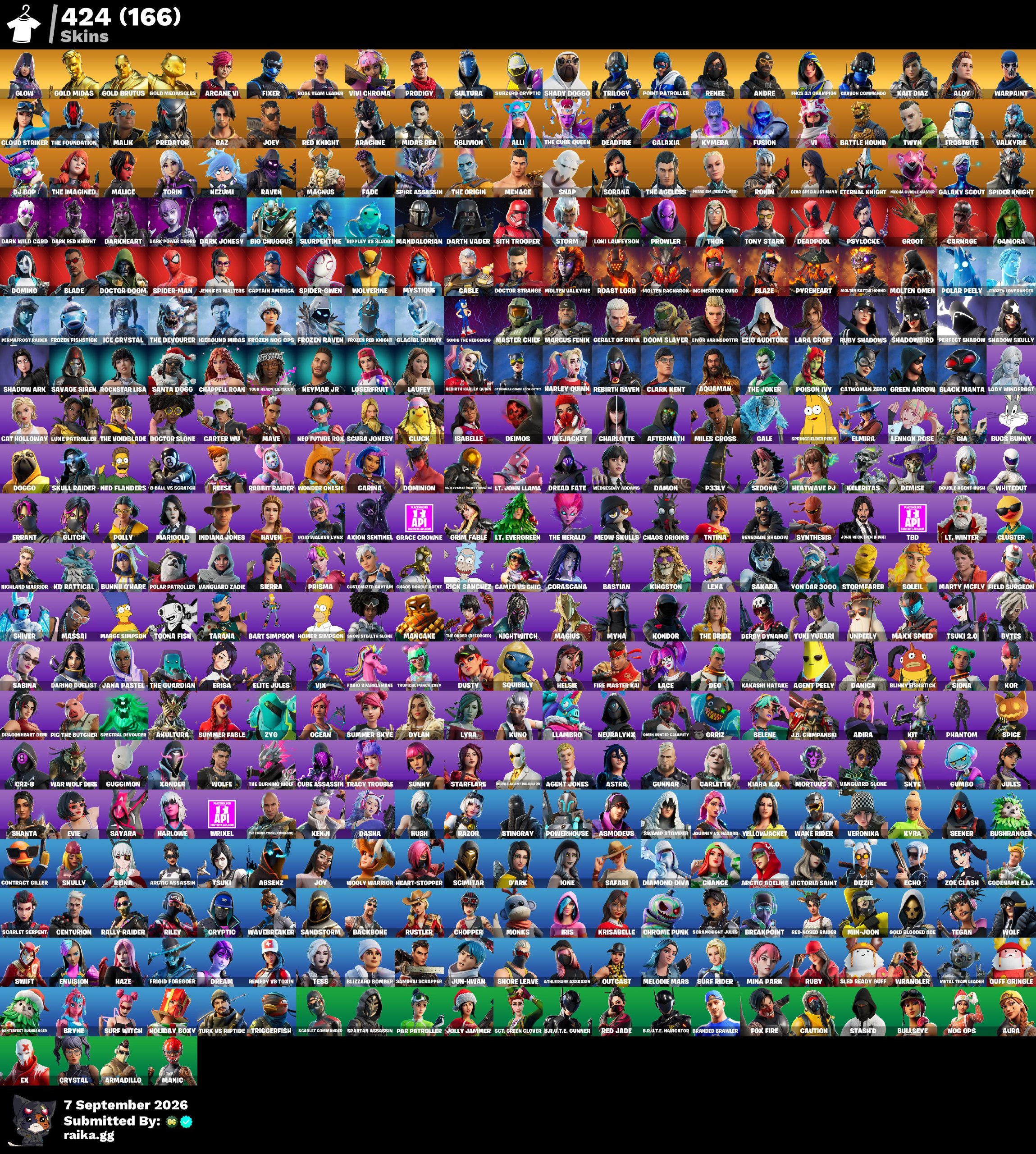 [PC/PSN/XBOX] 424 skins | OG STW | Glow | Master Chief | Gold Midas | Gold Brutus | Gold Meowscles | Arcane Vi | Fixer | Vivi Chroma | Prodigy | Sultura | 600 VB