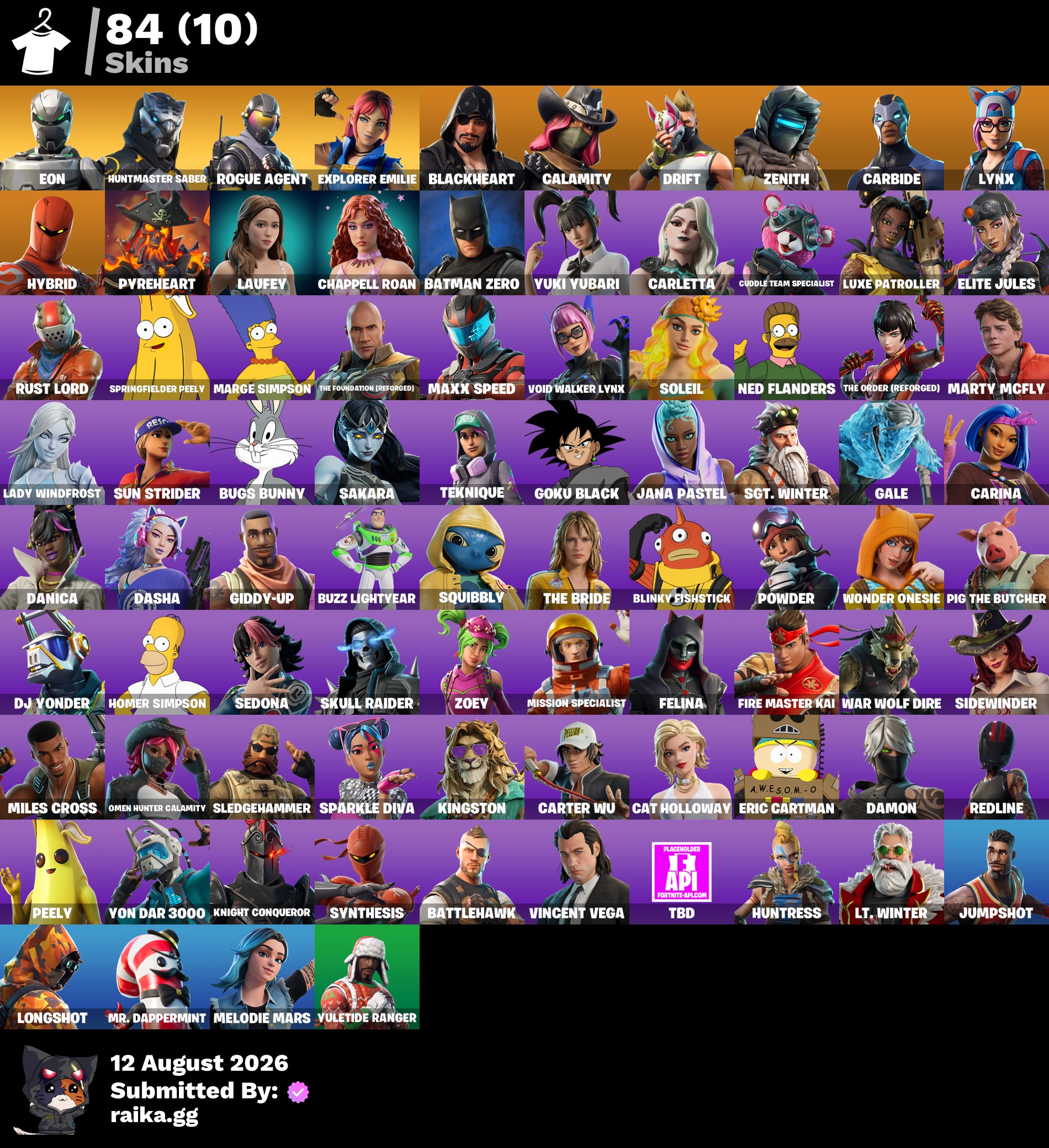 AWESOME DEAL ✨️ PC/PSN/XBOX 🔥 84 Skins | Eon | Huntmaster Saber | Rogue Agent | Explorer Emilie | Blackheart | Calamity | Drift | Zenith | Carbide | Lynx | Hybrid | Pyreheart | Laufey | Chappell Roan | Batman Zero | 50 VB — image 2