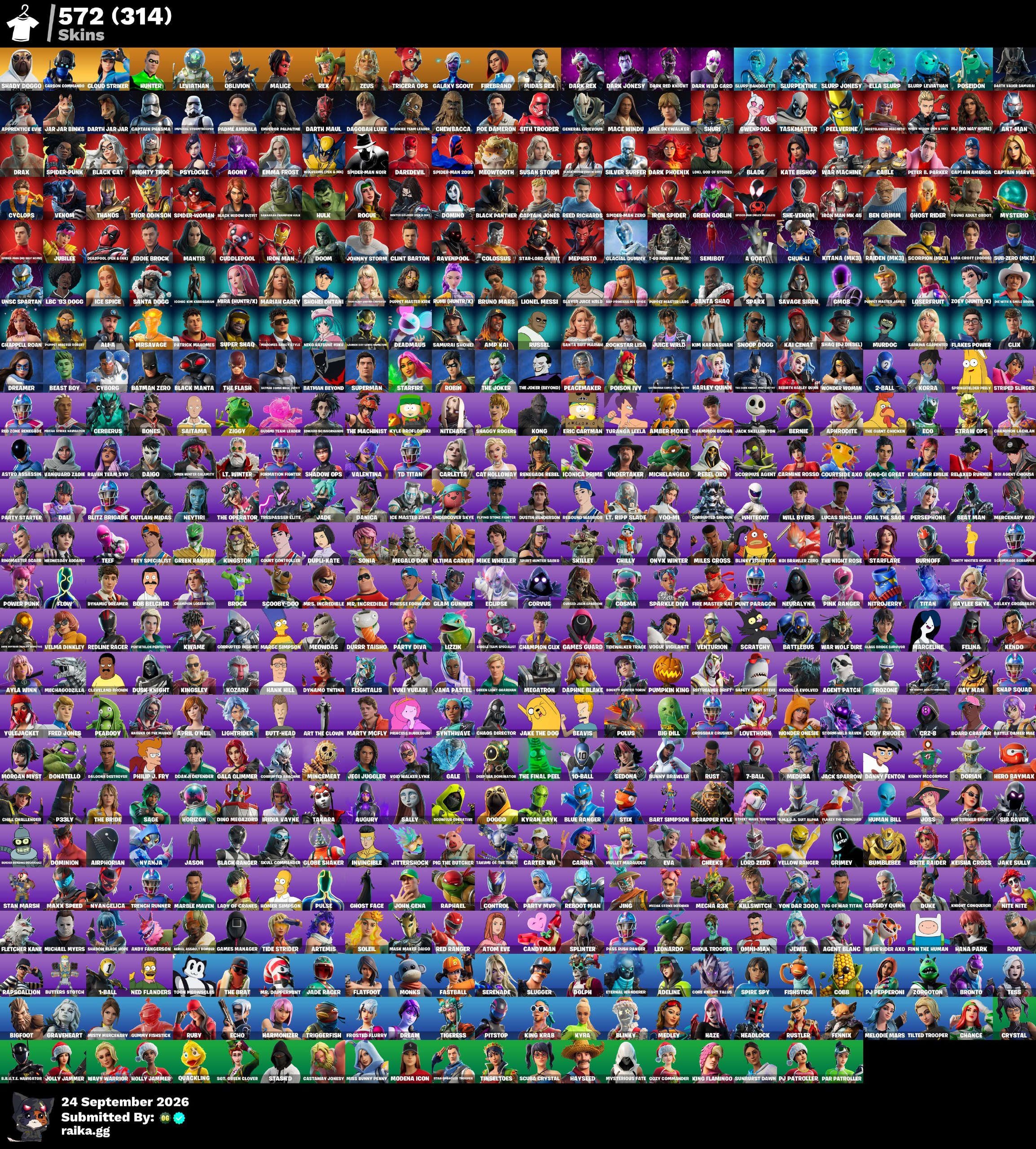 [PC/PSN/XBOX] 572 skins | Shady Doggo | Carbon Commando | Cloud Striker | Hunter | Leviathan | Oblivion | Malice | Rex | Zeus | Tricera Ops | Galaxy Scout | 0 VB