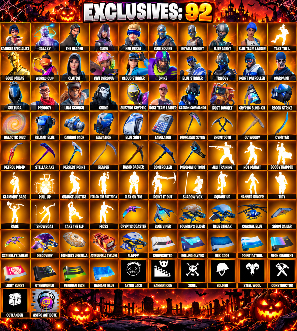 🎃✨ HALLOWEEN SALE ✨🎃 240 SKINS 🟠 SPARKLE SPECIALIST ⚫️ GALAXY 🟠 FLOSS ⚫️ TAKE THE L 🟠 OG STW ⚫️ THE REAPER 🟠 GLOW ⚫️ NEO VERSA 🟠 BLUE SQUIRE ⚫️ ROYALE KNIGHT 🟠 ELITE AGENT ⚡️PC/PSN/XBOX⚡️ — image 1