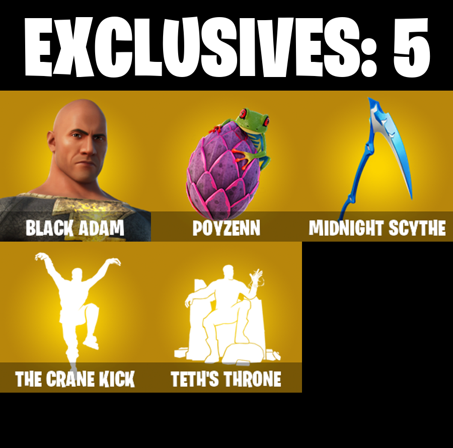 (PC/PSN/XBOX) 162 SKINS π Black Adam π Peter Griffin π Hades π Ronin π Omegarok π Mizuki π Optimus Prime π Kado Thorne π 0 V-Buck PARENTAL CONTROL β image 1