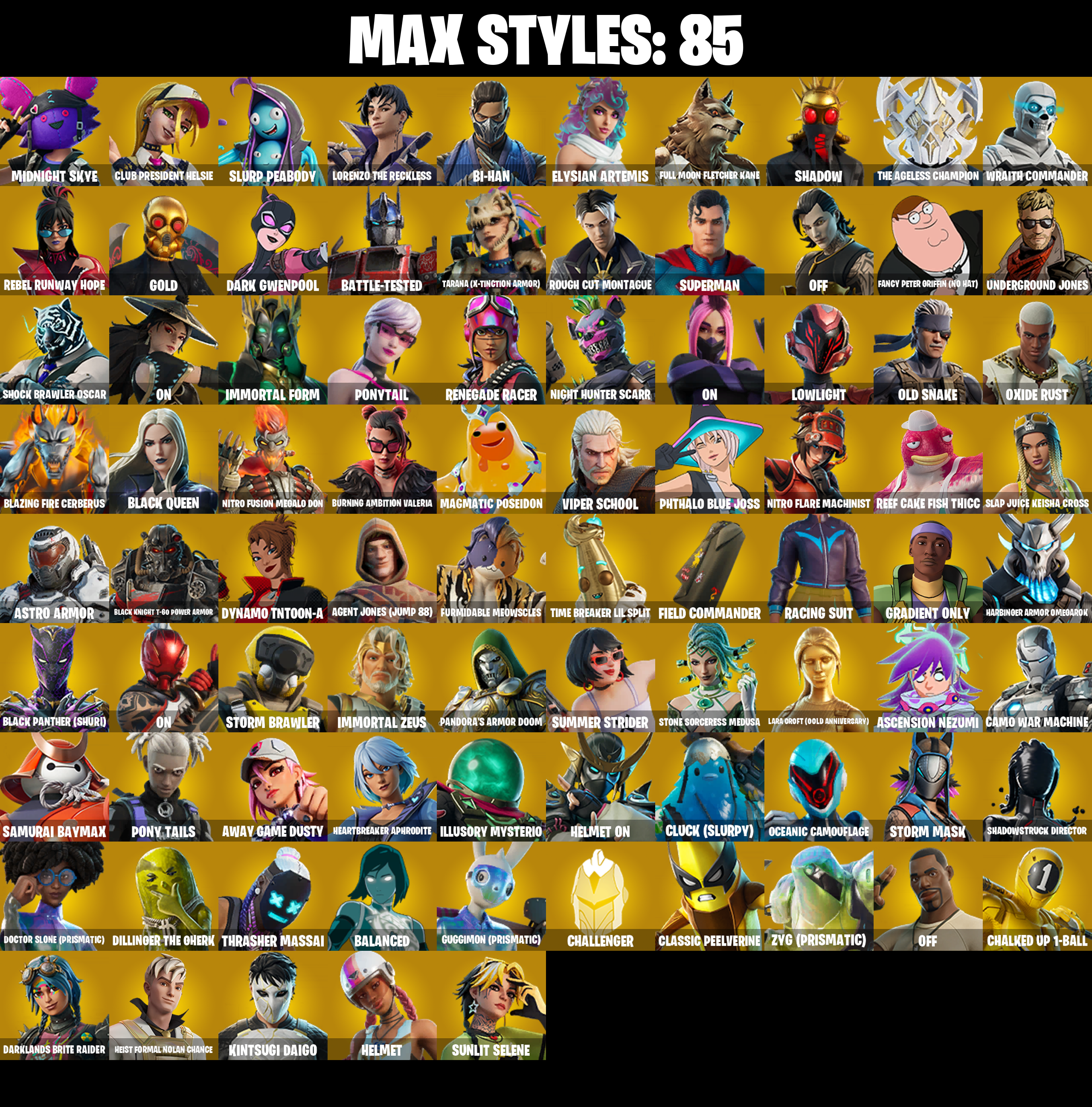 (PC/PSN/XBOX) 231 SKINS π Fixer π Lina Scorch π Subzero Cryptic π Hades π Valeria π Son Goku π Malik π Optimus Prime π 0 V-Buck PARENTAL CONTROL β image 3