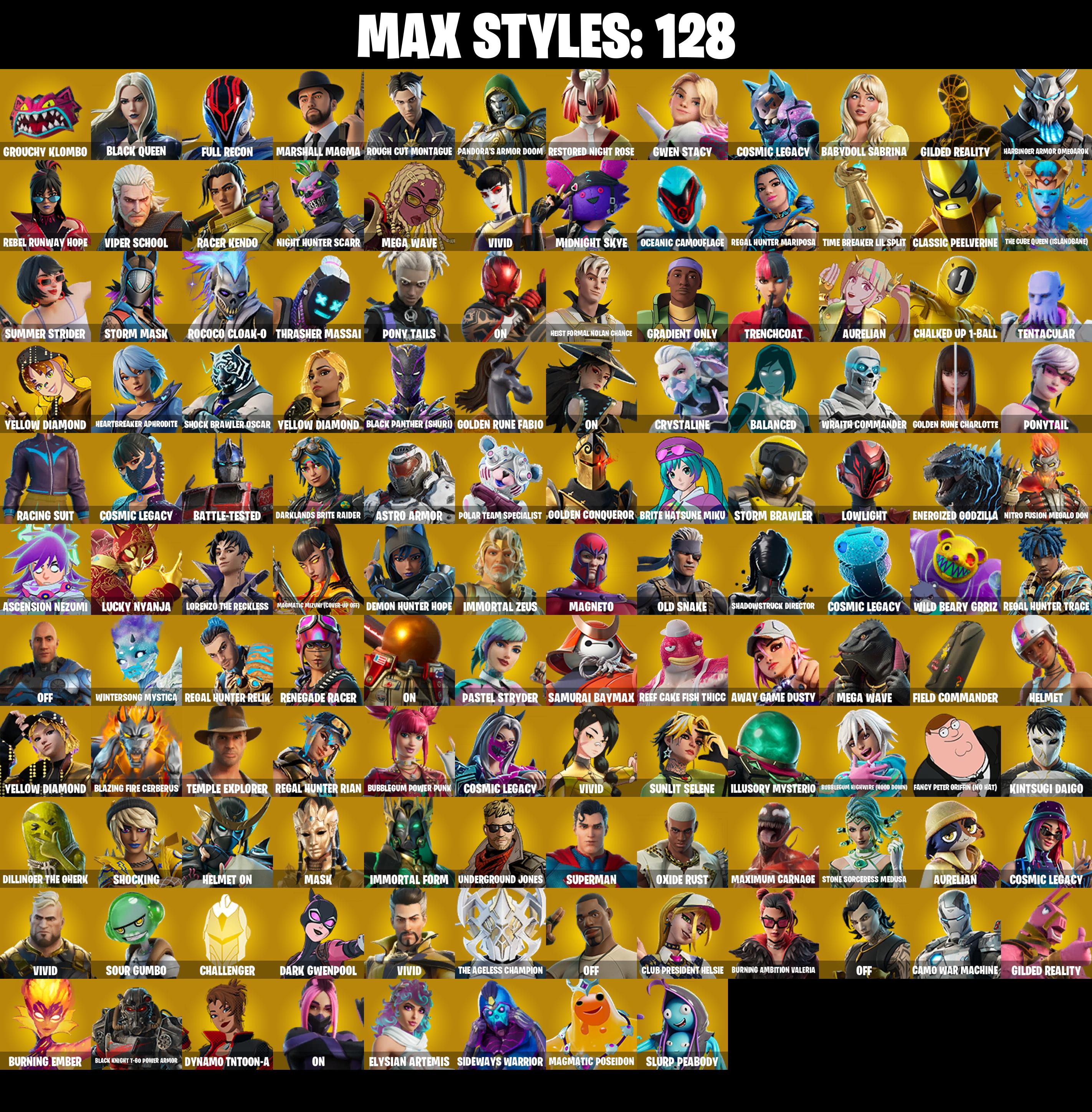 (PC/PSN/XBOX) 296 SKINS π« Naruto Uzumaki β‘οΈ The Imagined π Joey β‘οΈ The Ageless π Kymera β‘οΈ Driftwalker π Mizuki β‘οΈ Twyn π Omegarok | 50 V-Buck | PARENTAL CONTROLS β image 3