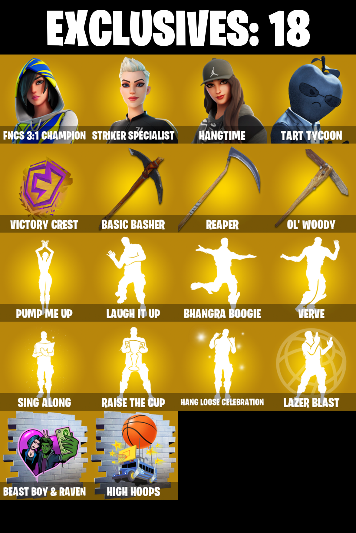 (PC/PSN/XBOX) 186 SKINS π« FNCS 3:1 Champion β‘οΈ Striker Specialist π Hangtime β‘οΈ Tart Tycoon π Zeus β‘οΈ Snap π Twyn β‘οΈ Eternal Knight | 800 V-Buck | PARENTAL CONTROLS β image 1