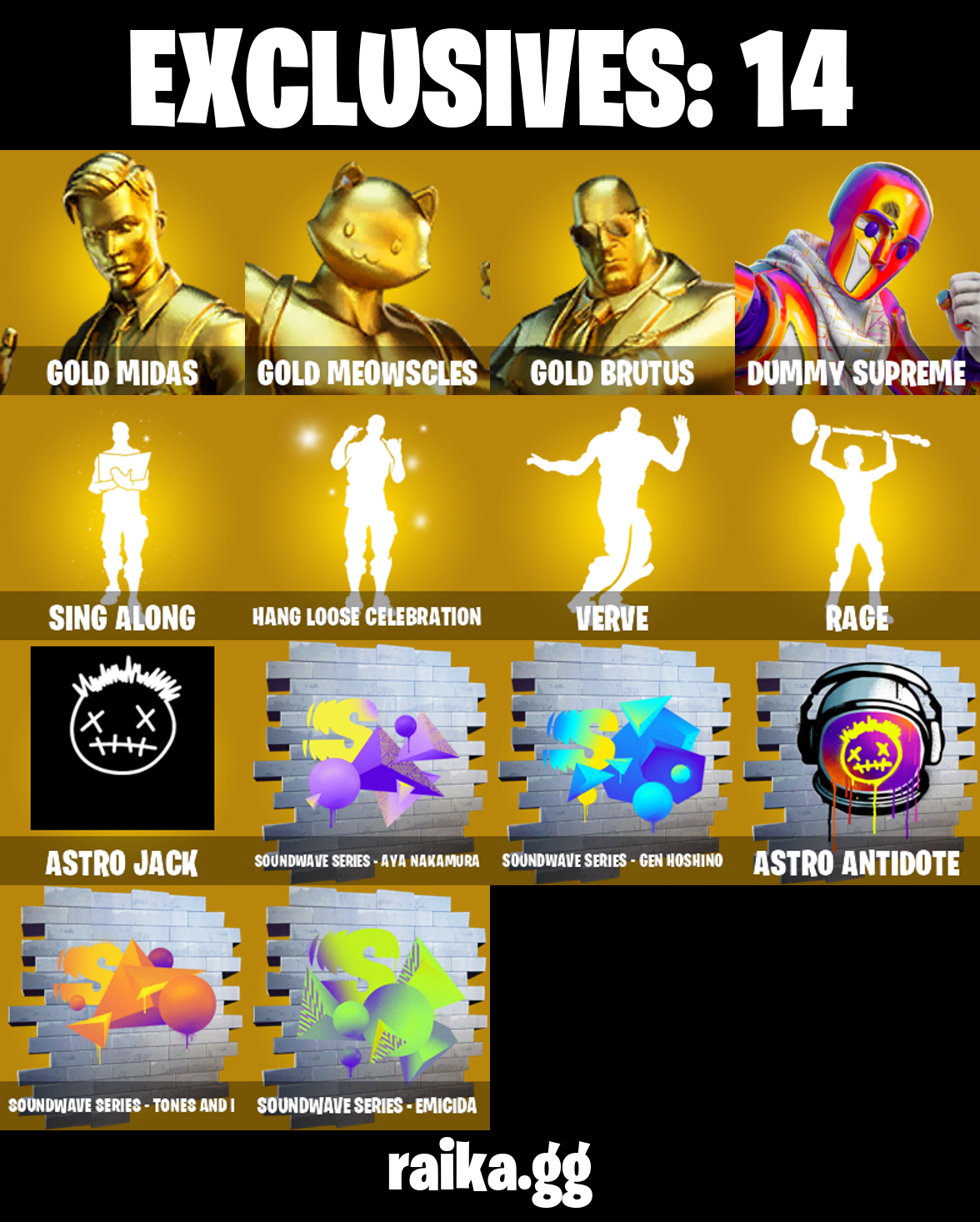 (PC/XBOX) 400 VB) 214 SKINS π₯ Gold Midas π₯ Gold Meowscles π₯ Gold Brutus π₯ Dummy Supreme π₯ Joey π₯ Era π₯ Paradigm (Reality-659) π₯ The Foundationπ₯ PARENTAL CONTROLS β image 1