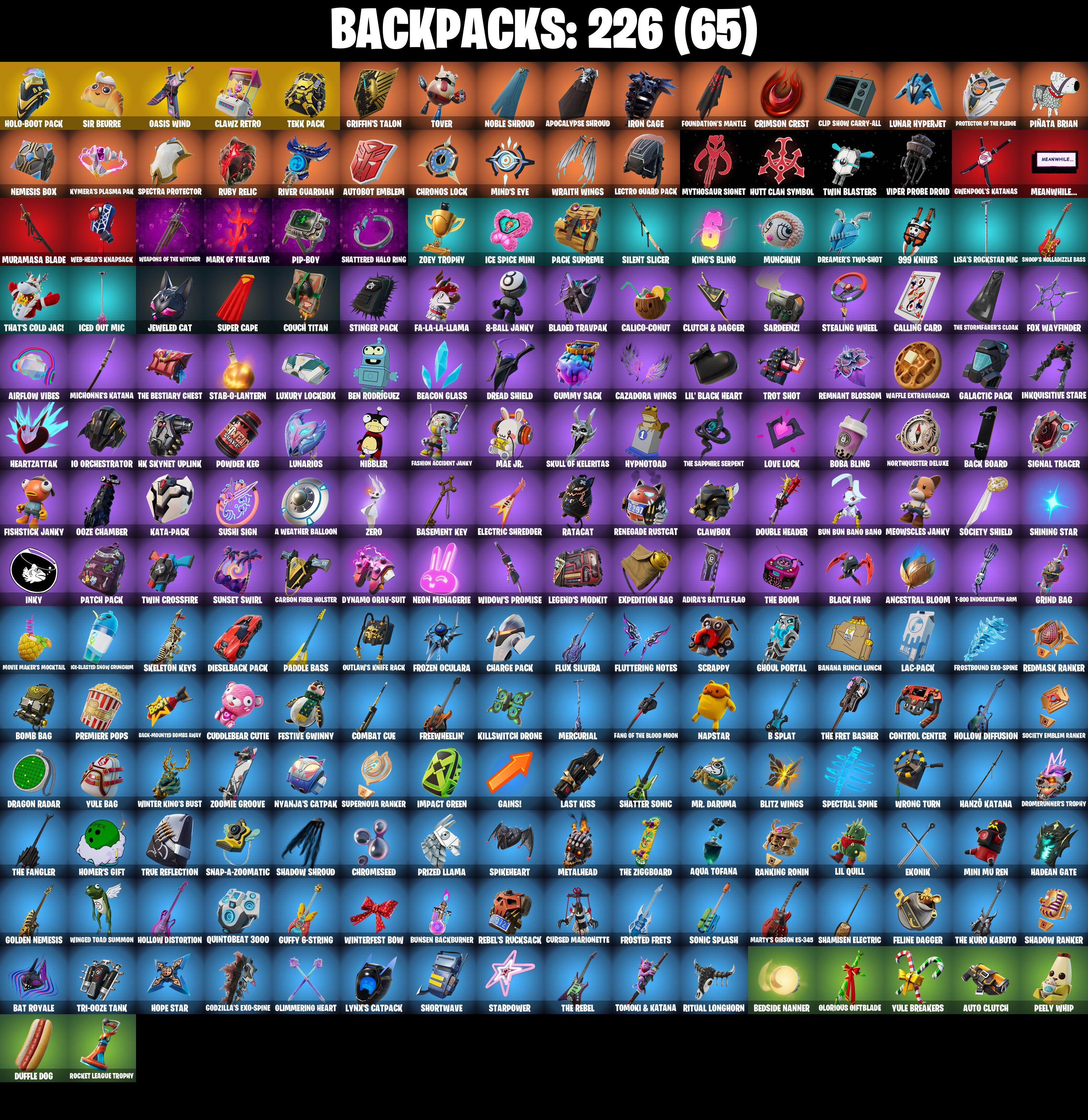 (PC/PSN) 193 SKINS π₯ Xander π₯ Backlash π₯ Kymera π₯ Era π₯ The Ageless π₯ Mizuki π₯ Vegeta π₯ Snap π₯ Malik π₯ Ronin π₯ Optimus Prime π₯ 200 V-Buc PARENTAL CONTROLS β image 2