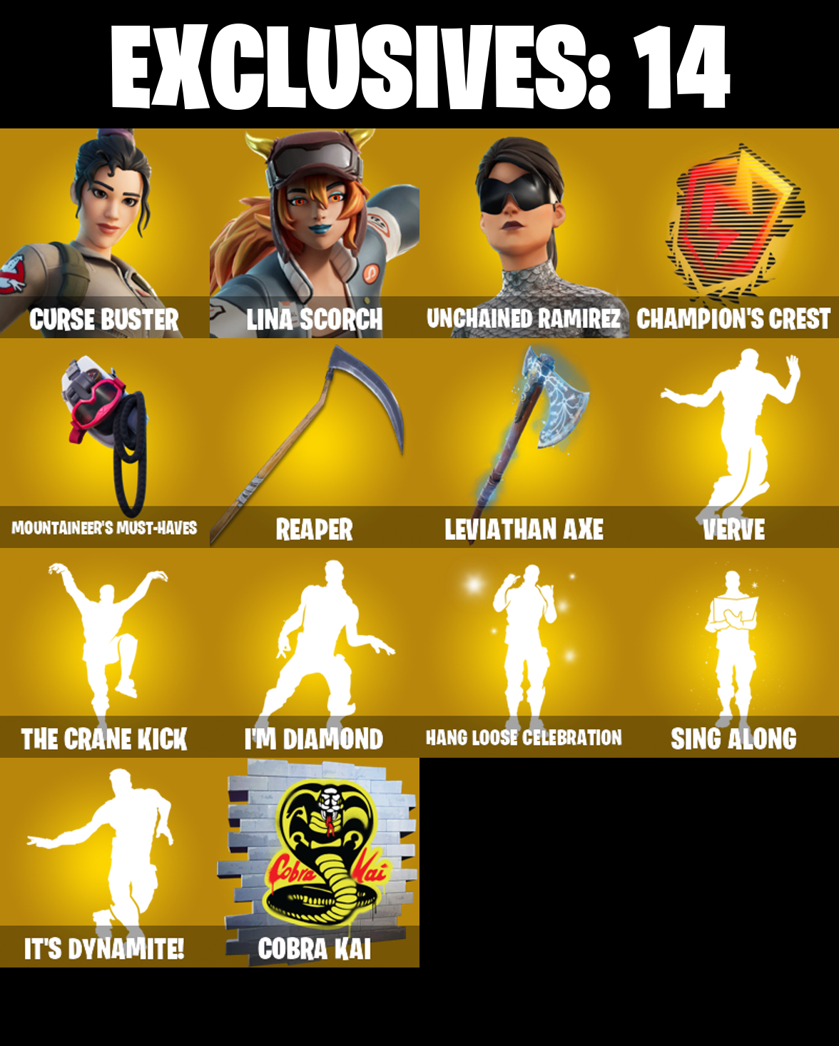 (PC/PSN/XBOX) 265 SKINS 🍒 Curse Buster 🍒 Lina Scorch 🍒 Unchained Ramirez 🍒 Eternal Knight 🍒 Raz 🍒 Alli 🍒 Zeus 🍒 700 V-Buck PARENTAL CONTROL