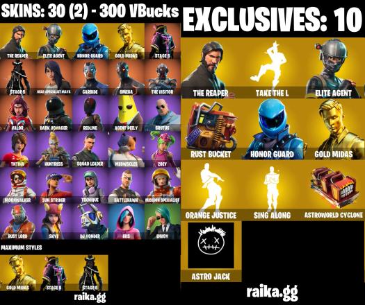 [PC/XBOX/PSN] 30 skins | The Reaper | Take The L | Elite Agent | Omega | Rust Bucket | Honor Guard | Gold Midas |Orange Justice — image 2