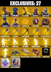 175 SKINS✨Travis Scott✨Astro Jack✨Gold Midas✨Rogue Agent✨Snap✨Enforcer✨Hybrid✨Gear Specialist Maya✨950 VB (PC/PSN/XBOX) — Fortnite account listing
