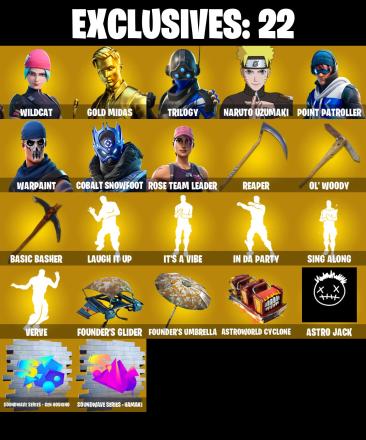 259 SKINS ✨ Wildcat ✨ Master Chief ✨ Gold Midas ✨ Trilogy ✨ Naruto Uzumaki ✨ Point Patroller ✨ 1100 V-Bucks (PC/PSN/XBOX) ✨ OG STW ✨ PARENTAL CONTROL — image 2
