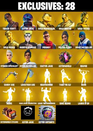 181 SKINS ✨ Travis Scott ✨ Astro Jack ✨ Gold Meowscles ✨ Gold Brutus ✨ Gold TNTina ✨ Gold Midas ✨ Naruto Uzumaki ✨ 750 V-Buck (PC/PSN/XBOX) — image 2