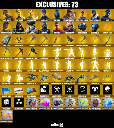 282 SKINS ✨ Travis Scott ✨ Renegade Raider ✨ Gold Midas ✨ Gold Brutus ✨ Sultura ✨ Lina Scorch ✨ Point Patroller ✨ Fixer ✨ 100 V-Bucks (PC/PSN/XBOX) — image 2