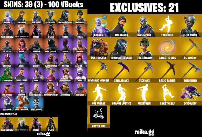[PC/XBOX/PSN] 39 Skins | Galaxy | Take The L | The Reaper | Blue Squire / Huntmaster Saber / Elite Agent — image 1