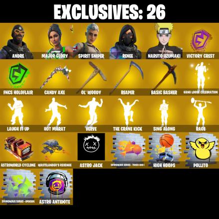 [258 SKINS] ⭐️ Renegade Raider ⭐️ Andre ⭐️ Major Glory ⭐️ Spirit Sniper ⭐️ Renee ⭐️ Naruto Uzumaki ⭐️ Mizuki ⭐️ Spectra Knight ⭐️ PARENTAL CONTROL ⭐️ (PC/PSN/XBOX) — image 1