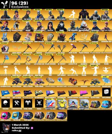 ULTIMATE RARE DEAL 😈  199 Skins | OG STW | Black Knight | SEASON 3 MAX 🌟 Sparkle Specialist | The Reaper | Blue Squire | Royale Knight | Elite Agent | Omega (stage 5) | Rogue Agent | Explorer Emilie | Havoc | Sub Commander | 0 VB — image 1