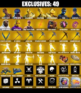 ⭐️ [269 SKINS] ⭐️ Travis Scott ⭐️ Astro Jack ⭐️ Gold Brutus ⭐️ Gold Midas ⭐️ Gold Meowscles ⭐️ Fixer ⭐️ Shady Doggo ⭐️ Victor Elite ⭐️ 4100 V-Bucks ⭐️ OG STW ⭐️ (PC/PSN/XBOX) — Fortnite account listing