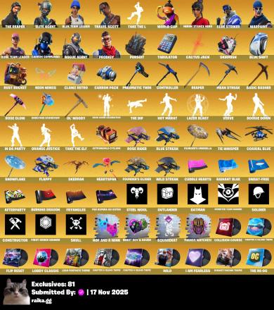 [PC/PSN/XBOX] 153 skins | OG STW | The Reaper | Elite Agent | Blue Team Leader | Travis Scott | WORLD CUP | Heron Stance Hero | Blue Striker | Carbon — image 6