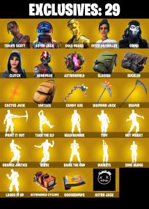 (PC/PSN/XBOX) 236 SKINS ✨ Travis Scott ✨ Astro Jack ✨ Gold Midas ✨ Pitch Patroller ✨ Grind ✨ Clutch ✨ Wingman ✨ Spider Knight ✨ Hybrid ✨ 300 V-Buck — Fortnite account listing