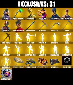 405 SKINS ✨ Renegade Raider ✨ Aerial Assault Trooper ✨ Glow ✨ Gold Midas ✨ WORLD CUP ✨ Wingman ✨ Heron Stance Hero ✨ 100 V-Bucks (PC) — Fortnite account listing
