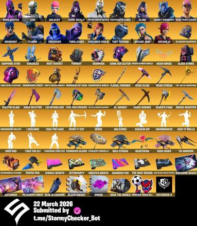 [PC/PSN/XBOX] | 592 Skins | OG STW | Dark Vertex | Eon | Wildcat | Dark Skully | Leviathan Axe |Floral Finisher | Rose Glow | Mean Streak  | S12-Badge-3 | Tournament Ready |3500 VB — image 7