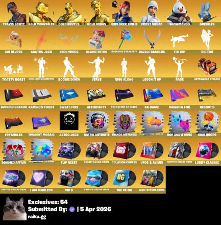 [PC/PSN/XBOX] 149 skins | 2950 V-Bucks | Travis Scott | Gold Meowscles | Gold Brutus | Gold Midas | Explorer Emilie | MASKED FADE | Oceanic Camouflage | Rococo Cloak — image 6