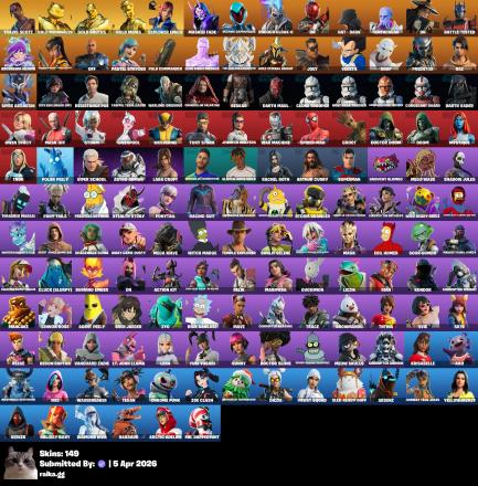 [PC/PSN/XBOX] 149 skins | 2950 V-Bucks | Travis Scott | Gold Meowscles | Gold Brutus | Gold Midas | Explorer Emilie | MASKED FADE | Oceanic Camouflage | Rococo Cloak — image 1