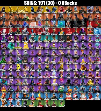 191 SKINS ✨ IKONIK ✨ Gold Midas ✨ Gold Brutus ✨ Gold Meowscles ✨ Sultura ✨ Lina Scorch ✨ Subzero Cryptic ✨ Tart Tycoon ✨ 0 V-Bucks (PC/XBOX) — image 3