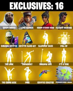 [230 SKINS] 🍀 Renegade Raider 🍀 Shady Doggo 🍀 Lina Scorch 🍀 Heron Stance Hero 🍀 Fashion Banshee 🍀 Subzero Cryptic 🍀 Snap 🍀 PARENTAL CONTROL 🍀 (PC/PSN/XBOX) — Fortnite account listing