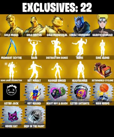 [233 SKINS] 🍀 Gold Midas 🍀 Gold Brutus 🍀 Gold Meowscles 🍀 Cobalt Snowfoot 🍀 Naruto Uzumaki 🍀 The Imagined 🍀 PARENTAL CONTROL 🍀 (PC/PSN/XBOX) — image 2