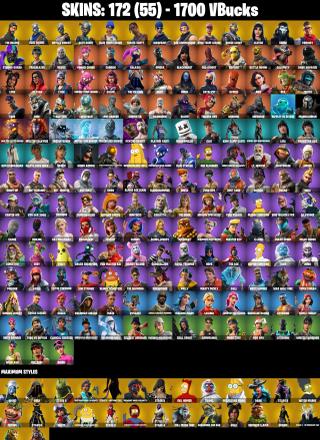 172 SKINS ✨ Renegade Raider ✨ Aerial Assault Trooper ✨ The Reaper ✨ Blue Squire ✨ Royale Knight ✨ Elite Agent ✨ 1700 V-Buck (PC/PSN/XBOX) PARENTAL CONTROL — image 3