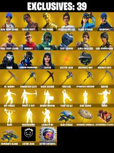 200 SKINS ✨ Travis Scott ✨ Blue Team Leader ✨ Gold Midas ✨ Pitch Patroller ✨ Cloud Striker ✨ Prodigy ✨ Reflex ✨ Tart Tycoon ✨ 350 V-Bucks (PC/PSN/XBOX) ✨ OG STW — Fortnite account listing