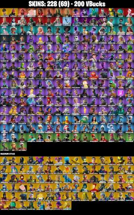 228 SKINS 💙 Renegade Raider 💙 Unchained Ramirez 💙 Game Knight 💙 Valeria 💙 Peter Griffin 💙 Joltara 💙 Red Knight 💙 200 V-Bucks (PC/PSN/XBOX) PARENTAL CONTROL — image 3