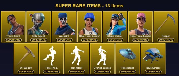 🎮 100 Skins 💎 400 V-Bucks ⚡ Lvl 1755 | Travis Scott | Elite Agent | Warpaint 🏆 129 Wins — Fortnite account listing