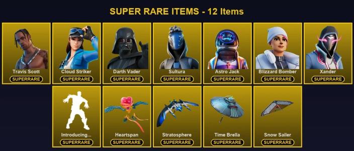🎮 100 Skins 💎 500 V-Bucks ⚡ Lvl 1878 | Travis Scott | Cloud Striker | Darth Vader 🏆 303 Wins — Fortnite account listing