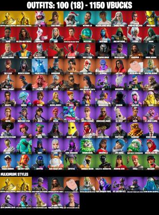 100 SKINS ⸱ VI ⸱ RAGE ⸱ LARA CROFT ⸱ SPIDER-MAN NO WAY HOME ⸱ DEADPOOL ⸱ MJ ⸱ THE FLASH ⸱ FADE ⸱ ETERNAL KNIGHT ⸱ SKYE ⸱ MEOWSCLES ⸱ SARAH CONNOR ⸱ JOLTARA ⸱ KIT ⸱ MAYA ⸱ POLAR PEELY ⸱ LEXA ⸱ TNTINA ⸱ AGENT PEELY ⸱ REAPER AXE ⸱ ST — image 1