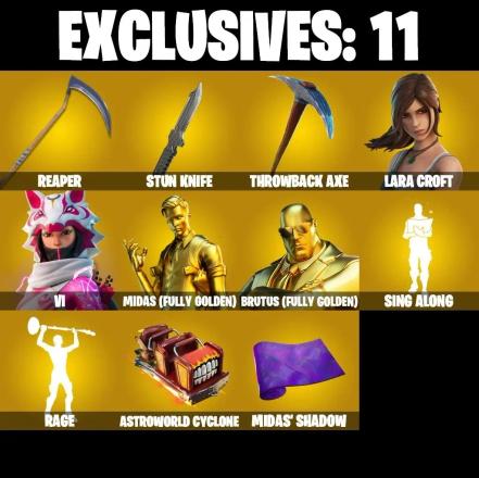 100 SKINS ⸱ VI ⸱ RAGE ⸱ LARA CROFT ⸱ SPIDER-MAN NO WAY HOME ⸱ DEADPOOL ⸱ MJ ⸱ THE FLASH ⸱ FADE ⸱ ETERNAL KNIGHT ⸱ SKYE ⸱ MEOWSCLES ⸱ SARAH CONNOR ⸱ JOLTARA ⸱ KIT ⸱ MAYA ⸱ POLAR PEELY ⸱ LEXA ⸱ TNTINA ⸱ AGENT PEELY ⸱ REAPER AXE ⸱ ST — image 6