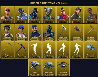 🎮 113 Skins 💎 700 V-Bucks ⚡ Lvl 1970 | Rose Team Leader | Blue Striker | Carbon Commando 🏆 574 Wins — Fortnite account listing