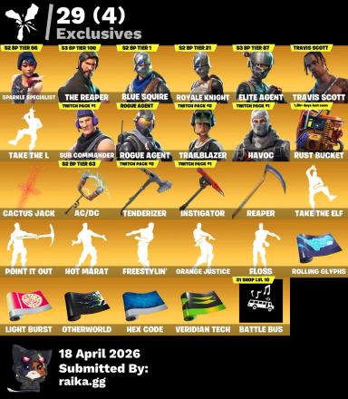 ⭐119 skins | Travis Scott | The Reaper | Sparkle Specialist | Take The L | Blue Squire | Royale Knight | Elite Agent | ⭐ — image 1
