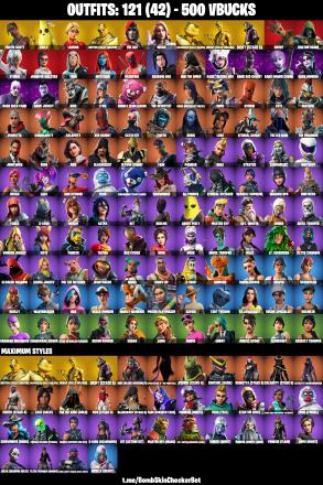 121 Skins|Travis Scott,Laugh It Up,Hot Marat,Throwback Axe,Take The Elf,Wilde,Midas Fully Golden,Crowbar,Raise The Cup,Point It Out,Sing Along,Rage,Laguna,Peely — image 1