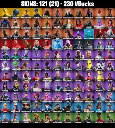 121 SKINS | OG STW | Gold Midas | Crowbar | Snowflake | Take The Elf | Orange Justice | Recon Expert | Dark Bomber | Omega | Peely — image 1